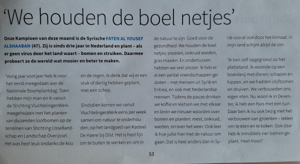 de tekst uit het maandblad