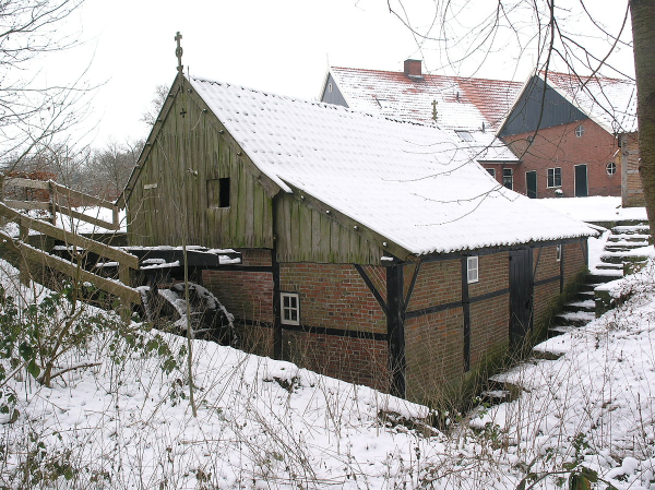 Watermolen de Mast in de winter
