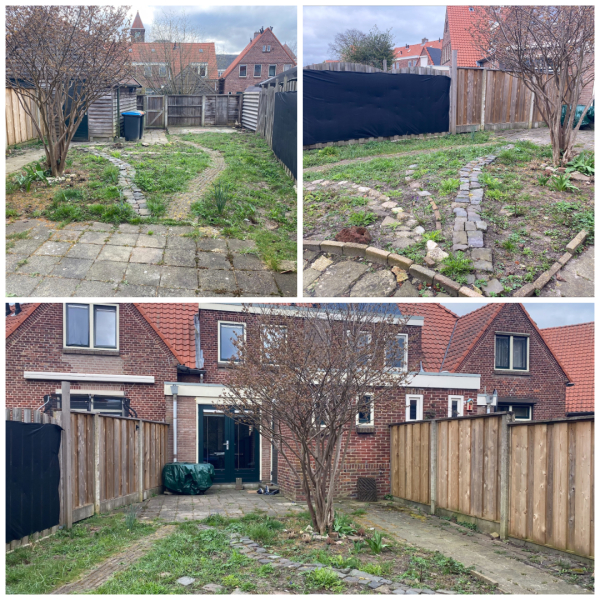 Zo zag de tuin van Özgür eruit voordat hij er met Marian in aan het werk ging 
